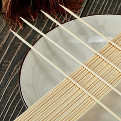 100pcs Bamboo BBQ Sticks Disposable & Durable