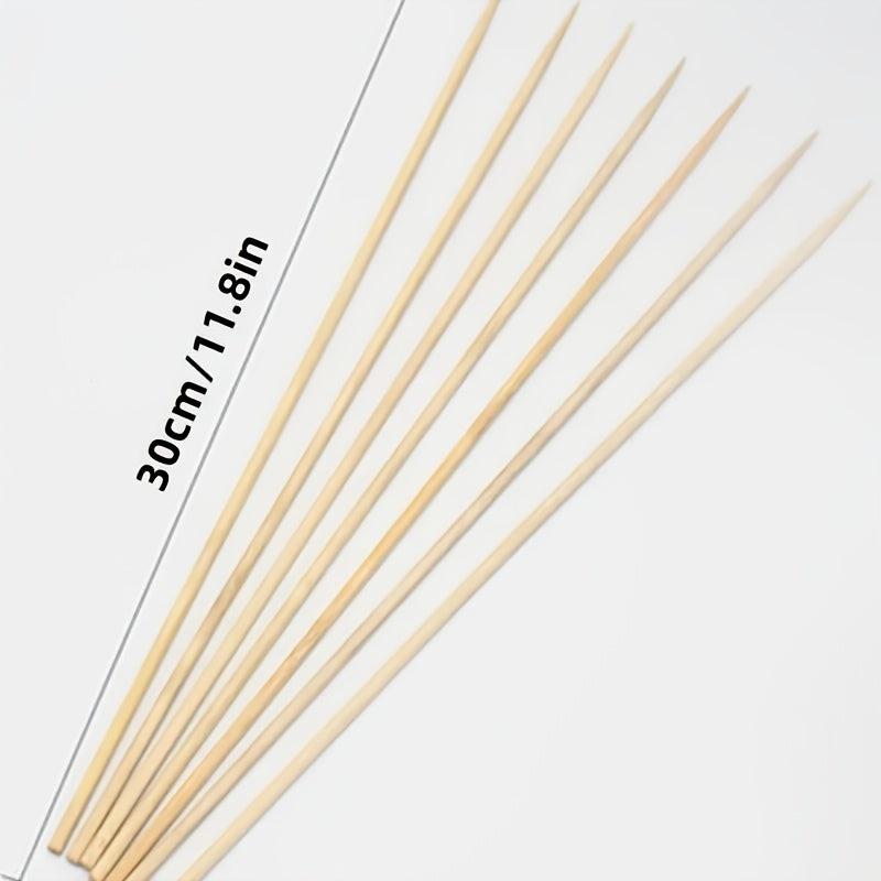 100pcs Bamboo BBQ Sticks Disposable & Durable