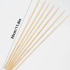 100pcs Bamboo BBQ Sticks Disposable & Durable