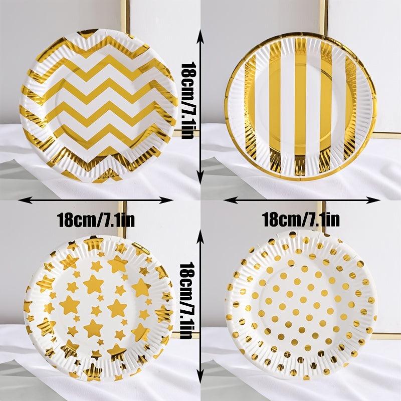 10pcs Birthday Cake Paper Plates Disposable Round Paper Trays Different Patterns