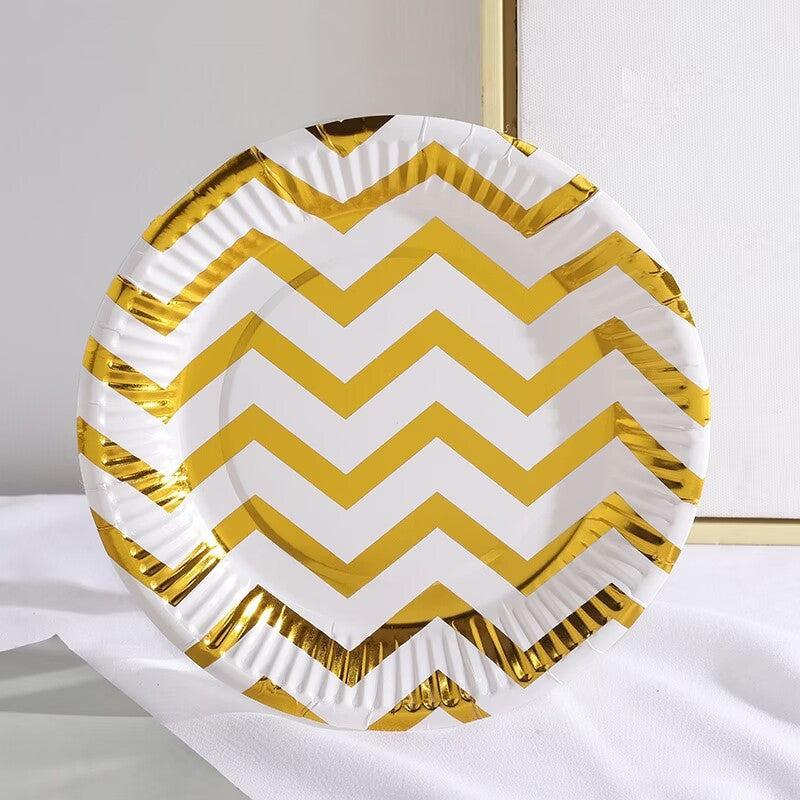10pcs Birthday Cake Paper Plates Disposable Round Paper Trays Different Patterns