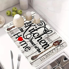 Non Slip Absorbent Kitchen Drainage Mat Machine Washable