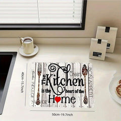 Non Slip Absorbent Kitchen Drainage Mat Machine Washable