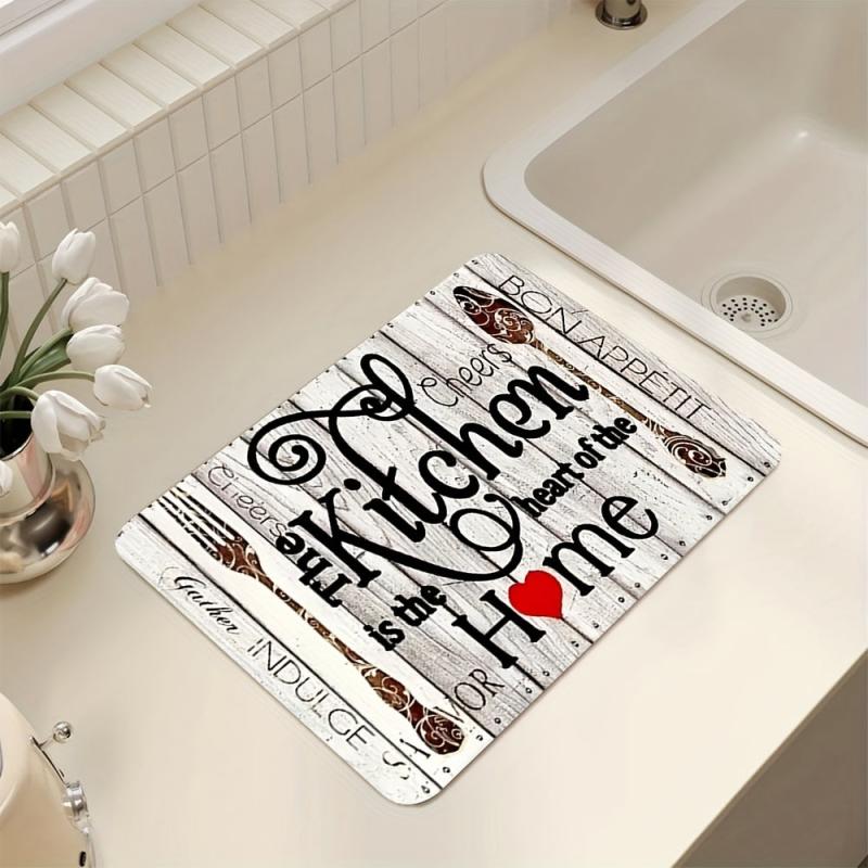 Non Slip Absorbent Kitchen Drainage Mat Machine Washable