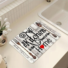 Non Slip Absorbent Kitchen Drainage Mat Machine Washable