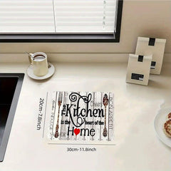Non Slip Absorbent Kitchen Drainage Mat Machine Washable