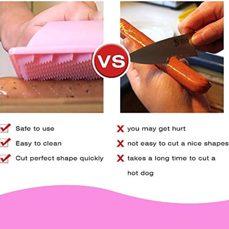 Pink Hot Dog Slicing Tool Sausage Cutter for BBQ Camping