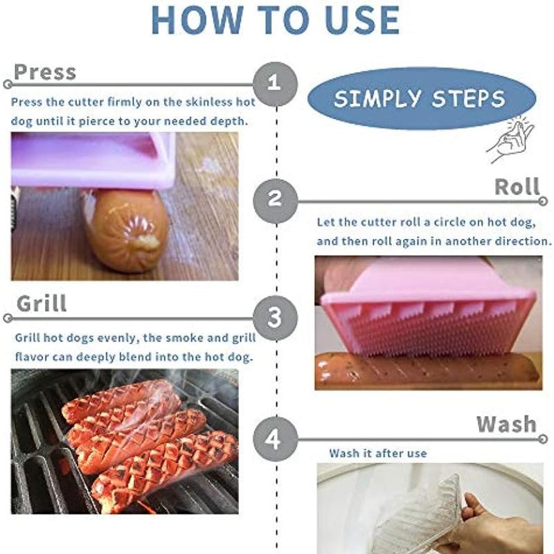 Pink Hot Dog Slicing Tool Sausage Cutter for BBQ Camping
