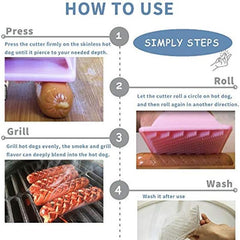 Pink Hot Dog Slicing Tool Sausage Cutter for BBQ Camping