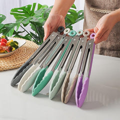 Silicone Kitchen Tongs 22 86 Cm Non Stick Heat Resistant Stainless Steel Silicon