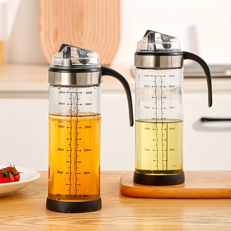Automatic Glass Gravity Bottle Olive Storage Vinegar Dispenser Kitchen Seasoning