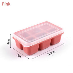 6 Cavity Mini Ice Cubes Tray Reusable Plastic Ice Cube Mould with Lid