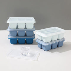 6 Cavity Mini Ice Cubes Tray Reusable Plastic Ice Cube Mould with Lid