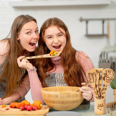 5pcs Halloween Bamboo Kitchen Utensils Set - Non stick Cooking Tools