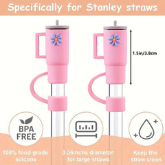 4pcs Silicone Straw Cover Cup Straw Cover Dustproof Straw Cover Cup Accessories
