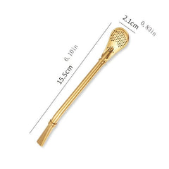 Reusable Stainless Steel Straw Milk Spoon Coffee Filter Straw