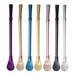 Reusable Stainless Steel Straw Milk Spoon Coffee Filter Straw