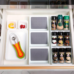3 Tier Slanted Plastic Spice Rack Drawer Organizer for Kitchen Cabinet Drawers