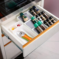 3 Tier Slanted Plastic Spice Rack Drawer Organizer for Kitchen Cabinet Drawers