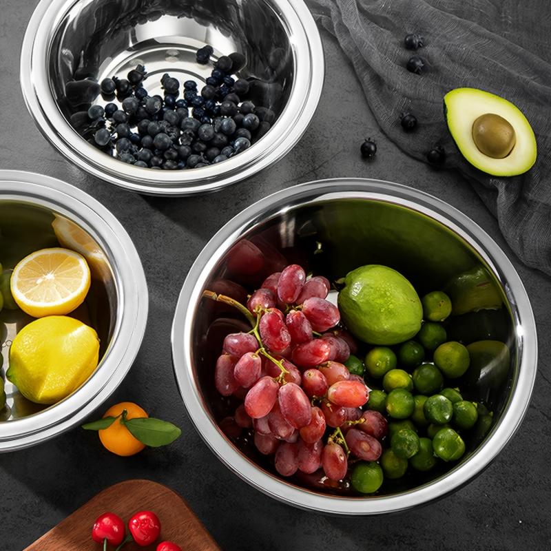1pc Stainless Steel Mixing Bowls Cooking Bowl With Scale