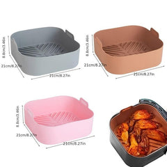 1pc Square Silicone Air Fryer Liner 21 01cm Reusable Baking Tray Oven Accessory