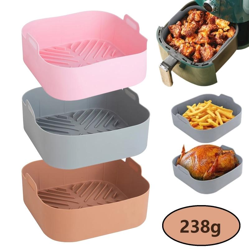 1pc Square Silicone Air Fryer Liner 21 01cm Reusable Baking Tray Oven Accessory