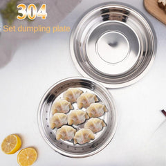 Stainless Steel Dumpling Plate - Cooking Steaming Chinese Dumpling Steamer