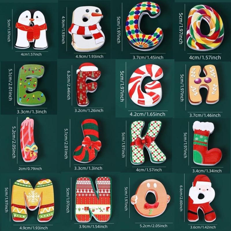 Christmas Fridge Magnets 26 Letters Whiteboard Sticker Decor Kitchen Office
