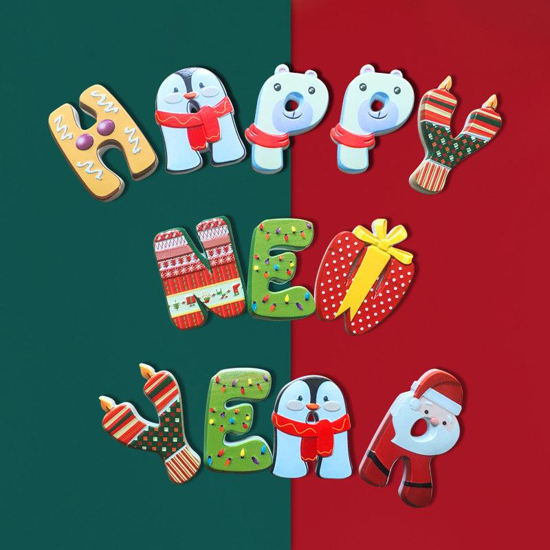 Christmas Fridge Magnets 26 Letters Whiteboard Sticker Decor Kitchen Office