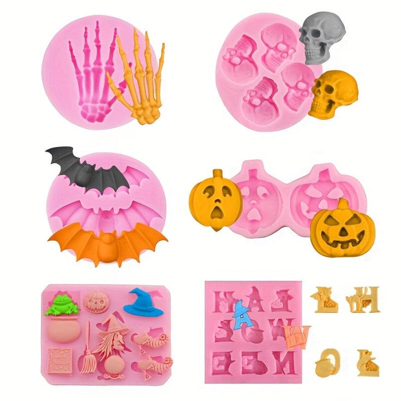6pcs Halloween Silicone Chocolate Mold for Cake Decoration