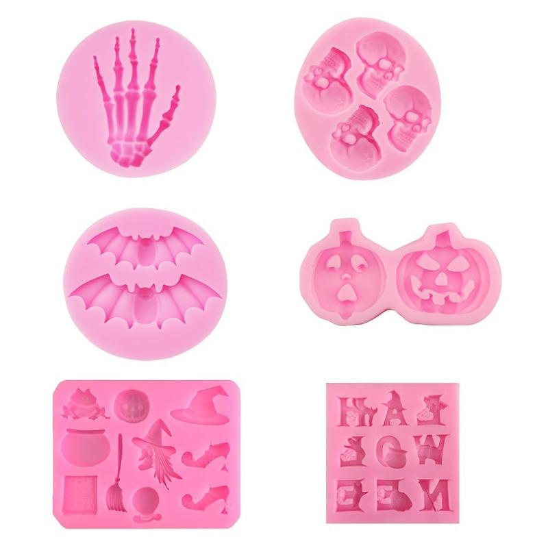 6pcs Halloween Silicone Chocolate Mold for Cake Decoration