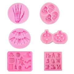 6pcs Halloween Silicone Chocolate Mold for Cake Decoration