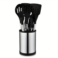 12pcs Nonstick Utensil Set Stainless Handle Silicone Spatula Spoon