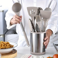 12pcs Nonstick Utensil Set Stainless Handle Silicone Spatula Spoon