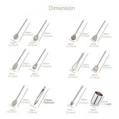 12pcs Nonstick Utensil Set Stainless Handle Silicone Spatula Spoon