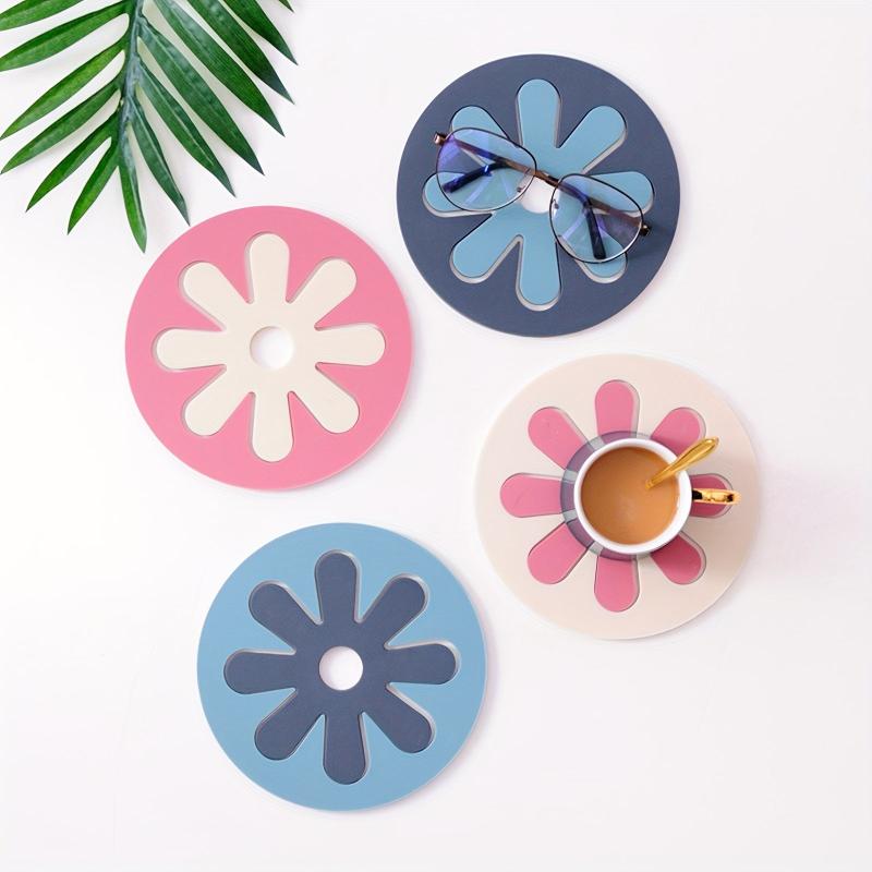 Silicone Placemats Mesh Round Table Pads Floral Shape Decorative Mat