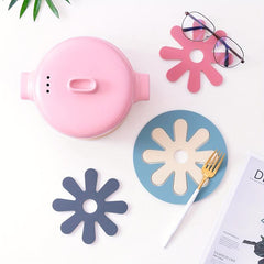 Silicone Placemats Mesh Round Table Pads Floral Shape Decorative Mat