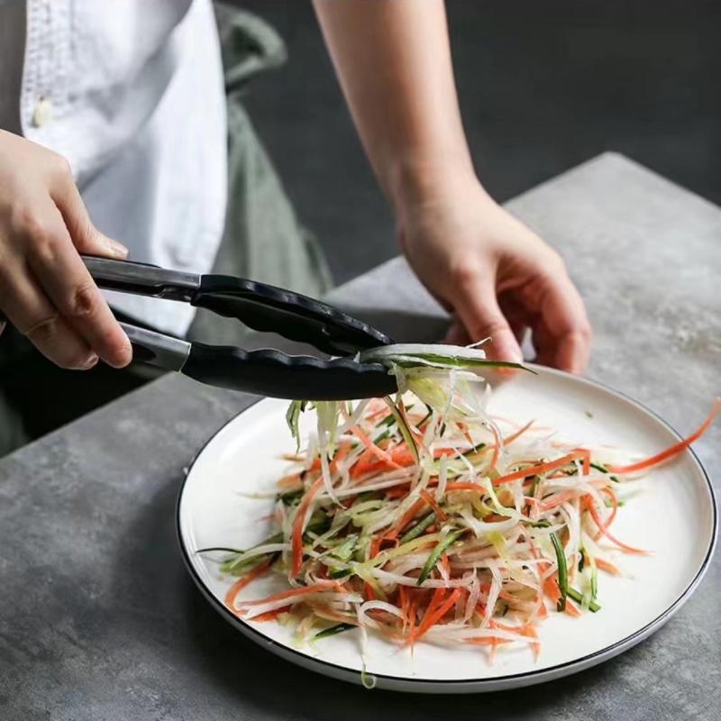 304 Stainless Steel BBQ Tongs for Grilling and Serving Food