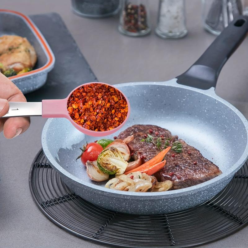 Measuring Cups And Spoons Set Multifunctional Plastic w/ Stainless Steel Handle