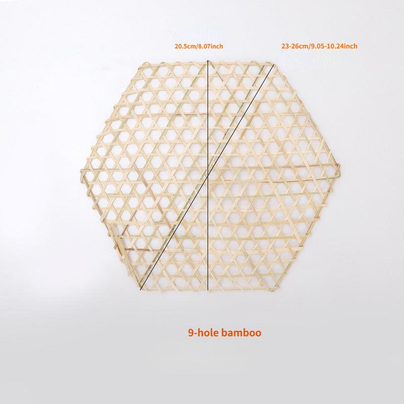 Bamboo Grid Net Hand woven Six sided Bamboo Pad Hotel Swing Pan Grid