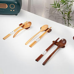5pcs Wooden Spoon Chopsticks Holder Tableware Organizer