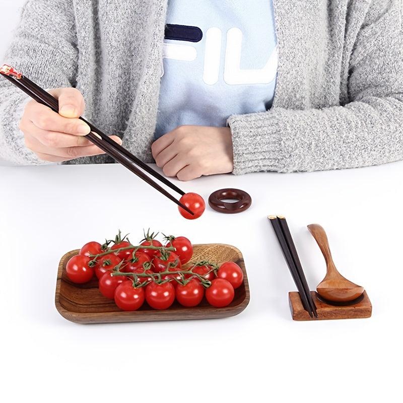 5pcs Wooden Spoon Chopsticks Holder Tableware Organizer