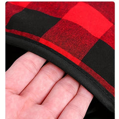 2pcs Thanksgiving Fabric Coasters Red & Plaid Gloves Microwave Table Mat
