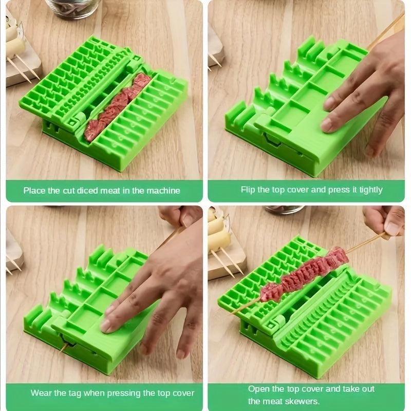 Barbecue String Box Skewer Tool for Meat Vegetables Easy to Use Durable