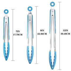 Kitchen Tongs Stainless Steel BBQ Cooking Grilling 7 9 12 Inch