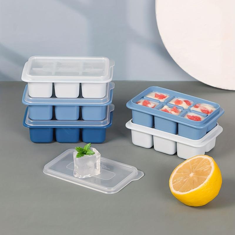 Ice Cube Mold Tray with Lid for Freezer Cocktails Kitchen