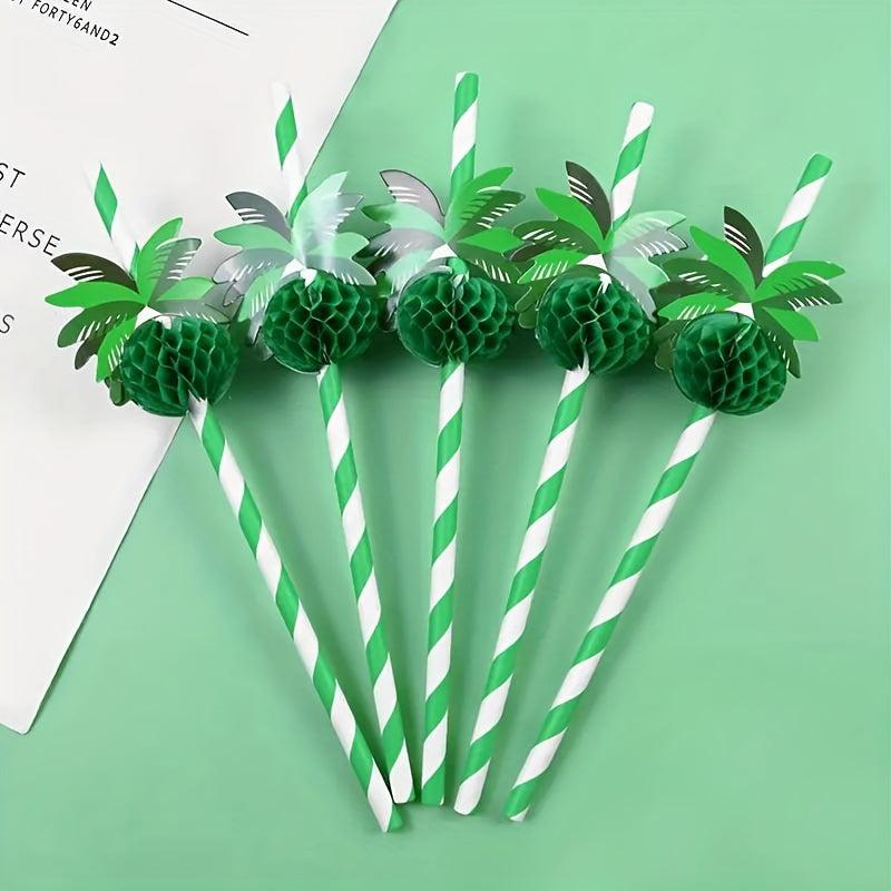 50pcs Coconut Honeycomb Paper Straws for Party Dessert Cake Cocktail Decoration