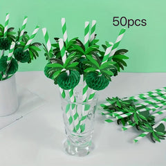 50pcs Coconut Honeycomb Paper Straws for Party Dessert Cake Cocktail Decoration