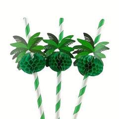50pcs Coconut Honeycomb Paper Straws for Party Dessert Cake Cocktail Decoration