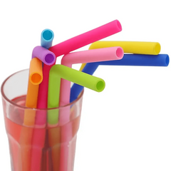 6pcs Reusable Silicone Straws for Family Gatherings and Parties